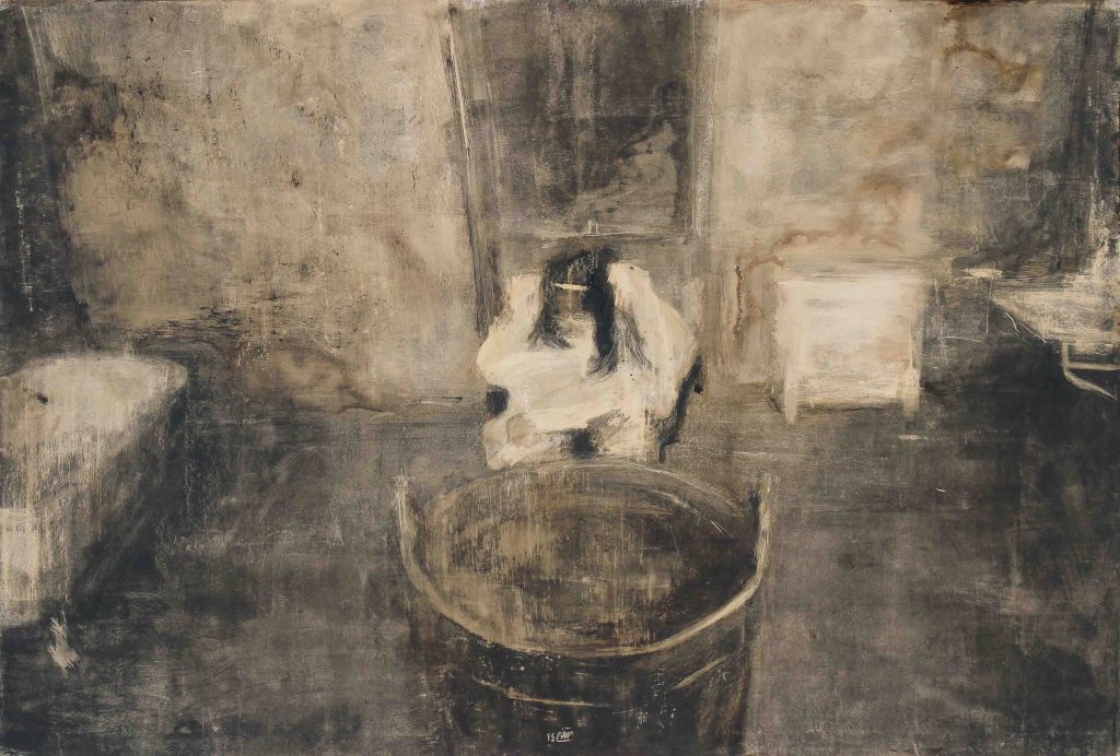 05-Series of Noise - In Praise of Pasolini -Tar and Oil on Cardboard -100x70 cm - 2015