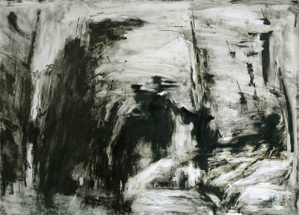 11 - Series of Noise - In Praise of Pasolini -Tar and Oil on Cardboard -100x70 cm - 2015