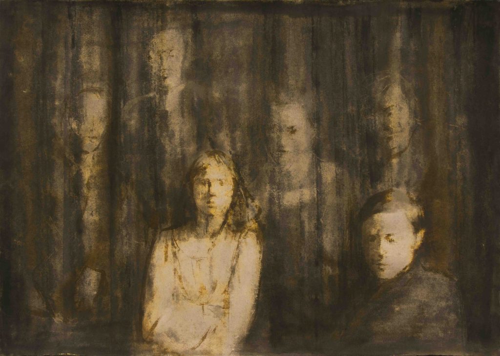 Series of Memorial Photos Metal Pen & Ink on Cardboard 100 x 70 cm 2022 (2)