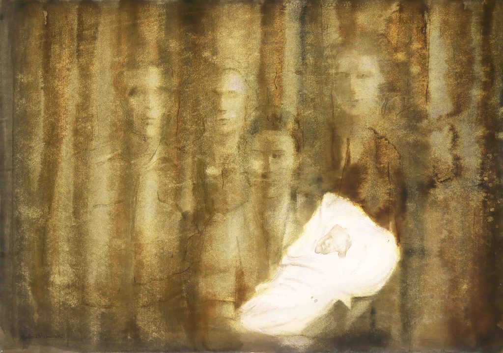 Series of Memorial Photos Metal Pen & Ink on Cardboard 100 x 70 cm 2022 (4)