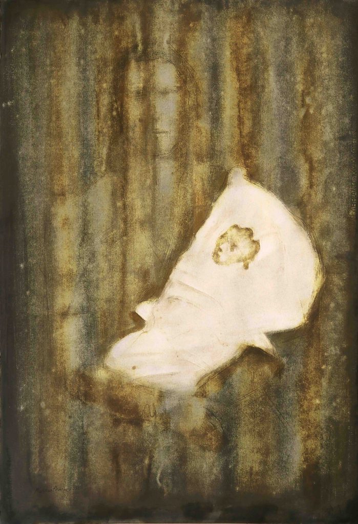 Series of Memorial Photos Metal Pen & Ink on Cardboard 100 x 70 cm 2022 (5)