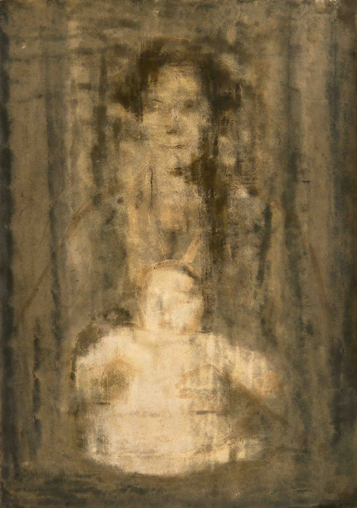 Series of Memorial Photos Metal Pen & Ink on Cardboard 100 x 70 cm 2022